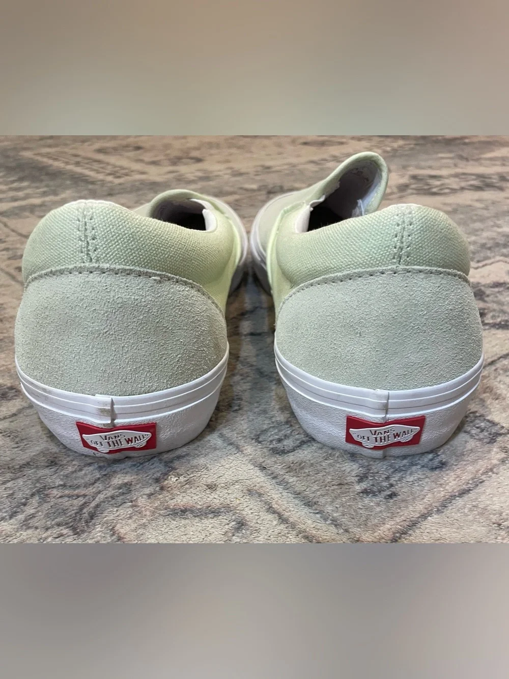 Vans Men’s Pro Ambrosia Slip-On Sneakers — Light Green & White New Without Box